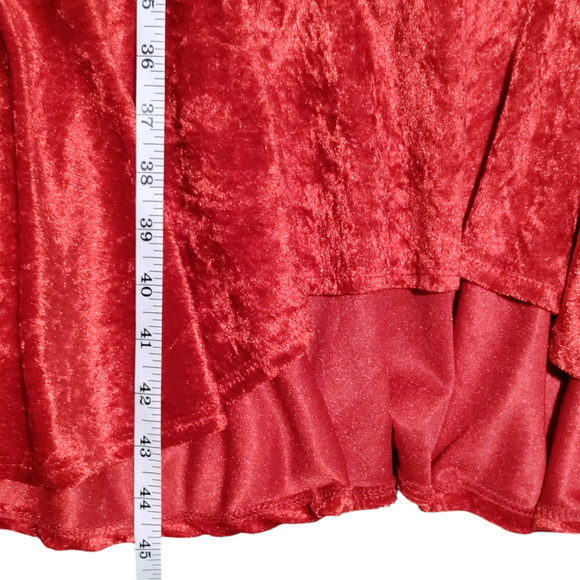Espresso Womens Red Velour Dress Size Large Sleeveless V-Neck Mermaid Valentines - Picture 11 of 12